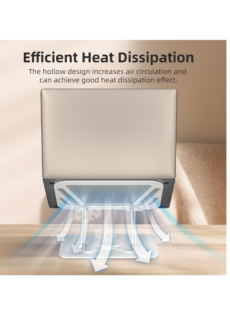 حامل كمبيوتر محمول من Suptek للمكتب، حامل كمبيوتر مريح قابل للطي مع ارتفاع قابل للتعديل، حامل مكتب كمبيوتر محمول جيد التهوية متوافق مع MacBook Air وPro وDell XPS ومعظم أجهزة الكمبيوتر المحمولة مقاس 11-17 بوصة (أبيض) LS001W - Image 5