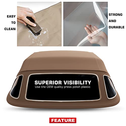A-Premium Convertible Soft Top Compatible with Mercedes-Benz R107 Series 380SL 1981-1985, 450SL 1975-1980, 560SL 1986-1989, Convertible, with Plastic Window - Image 3