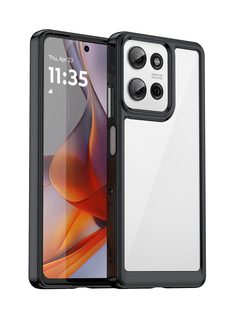 for Motorola G75 5G Case Cover, High Quality Hard Backplane Soft Border Pure and Bright Comfortable Feel Cell Phone Protective Case for Motorola G75 5G, Black  - Image 1