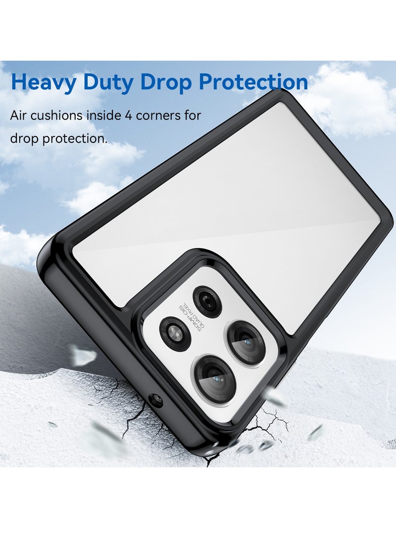 for Motorola G75 5G Case Cover, High Quality Hard Backplane Soft Border Pure and Bright Comfortable Feel Cell Phone Protective Case for Motorola G75 5G, Black  - Image 3