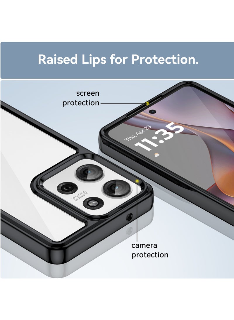 for Motorola G75 5G Case Cover, High Quality Hard Backplane Soft Border Pure and Bright Comfortable Feel Cell Phone Protective Case for Motorola G75 5G, Black  - Image 4