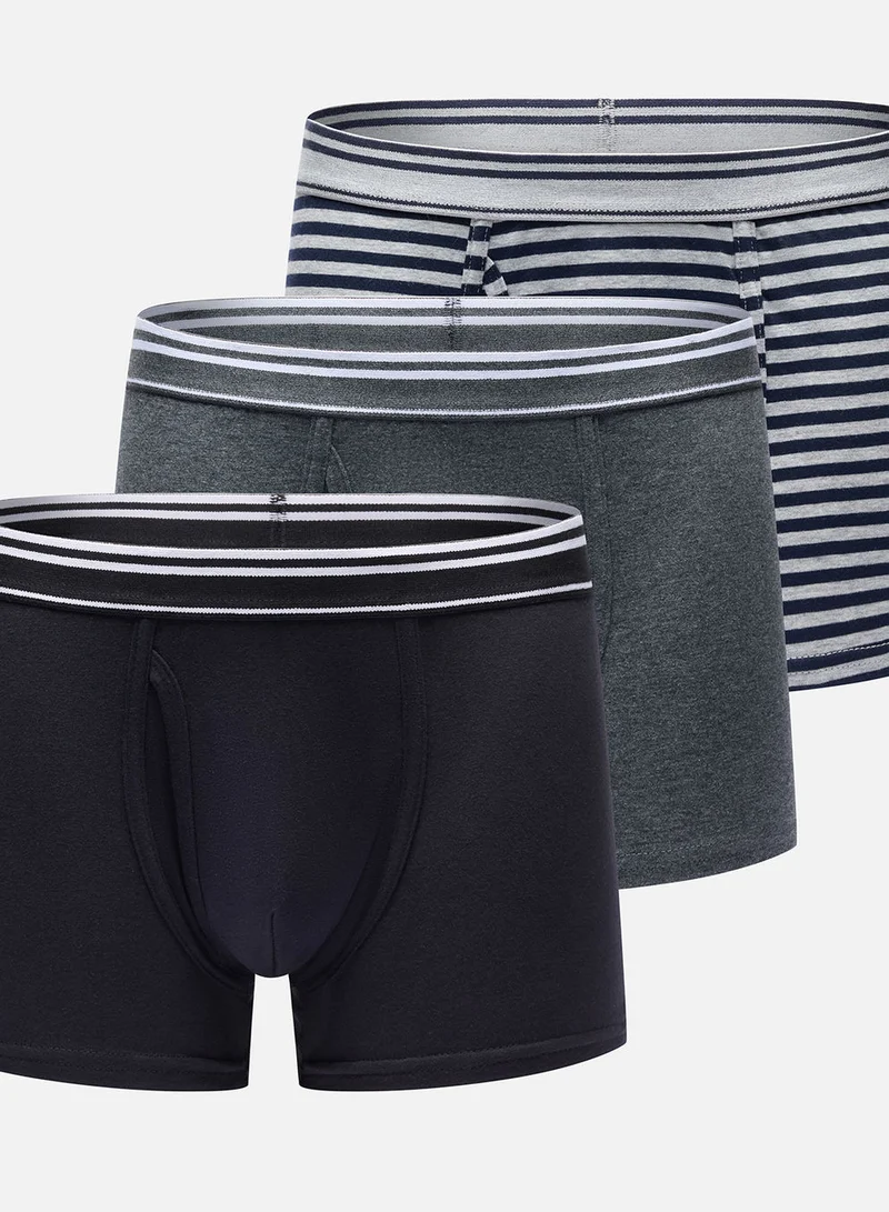 Men’s Cotton Stretch Jersey Trunks 3‑Pack Essentials