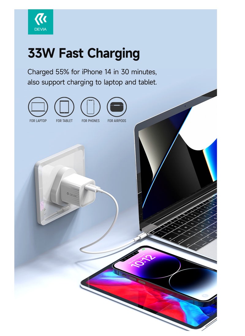 The Devia 33W BD Wall Charger is a fast charger that allows you to charge your devices quickly and safely. The charger features a 33W BD port. This allows it to charge your devices up to 55% in 30 minutes. - pzsku/Z7769B8EF55FF8E2E3981Z/45/_/1716815475/d656af6e-faeb-4642-aa9b-41ba2fadfe93