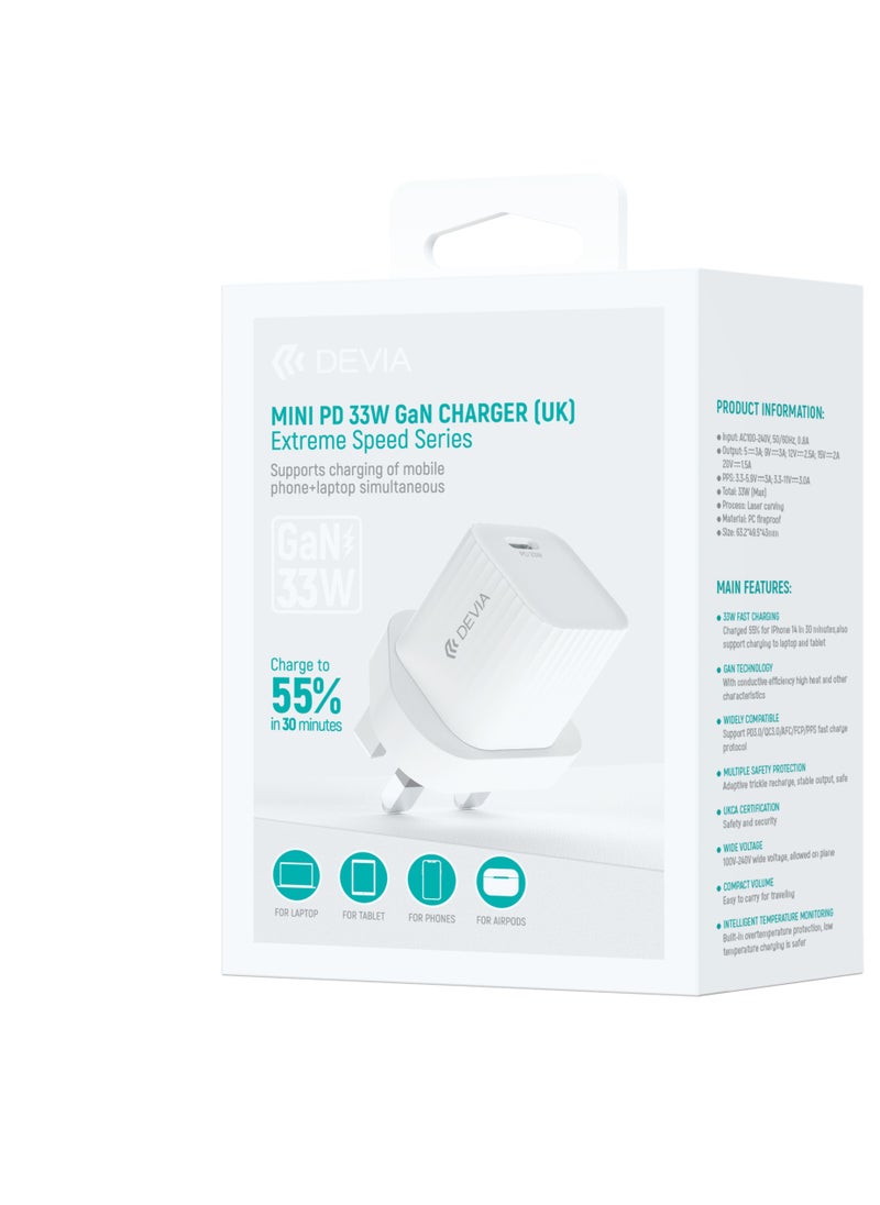 The Devia 33W BD Wall Charger is a fast charger that allows you to charge your devices quickly and safely. The charger features a 33W BD port. This allows it to charge your devices up to 55% in 30 minutes. - pzsku/Z7769B8EF55FF8E2E3981Z/45/_/1716815476/e65196fc-261e-4e00-bcfd-fba5f1cda1d6