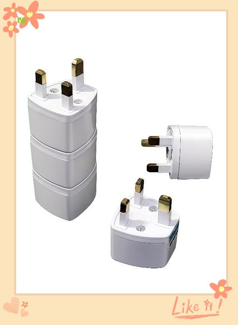 3 Pieces Universal Travel Plug Adapter, AU, UK, EU to US AC Power Plugs Adapter, 3 Pin Travel Wall Plug Converter