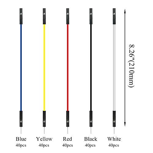BGTXINGI XINGYHENG 150Pcs 5 Colors 1Pin 2.54mm Female to Male Breadboard Jumper Wire PVC Soldering Brushless Motor Double-end Tinning Connector Cable(PCB Jump Circuit Board Cable Wire Set) 200mm - Image 3