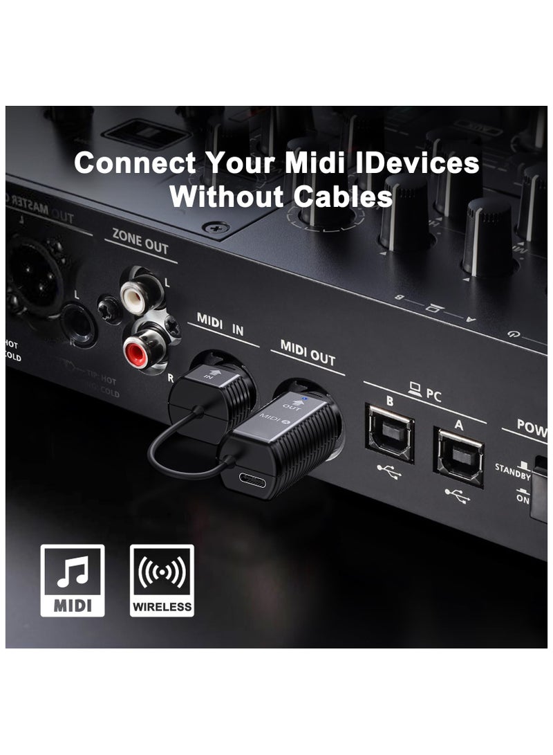 SYOSI Wireless MIDI Adapter, Bluetooth Midi Adapter with USB, Transmission System, Ultra Low Latency 5 PIN for Synthesizer EWI Keytar Digital Piano Keyboard to MIDI Devices, Mac OS/iOS, Win XP - Image 3