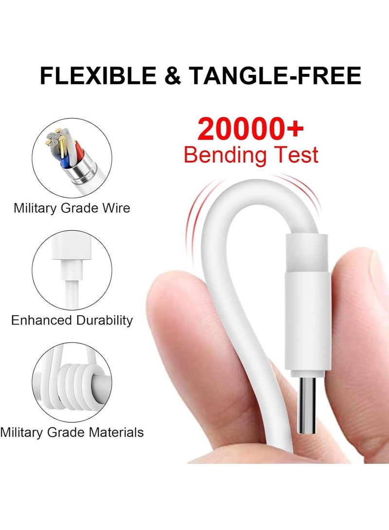 كابل USB C لهاتف iPhone، 2 قطعة، 1 متر، أبيض، شحن سريع 100 وات، كابل بيانات USB Type C إلى Type C لأجهزة IOS/Android - Image 4