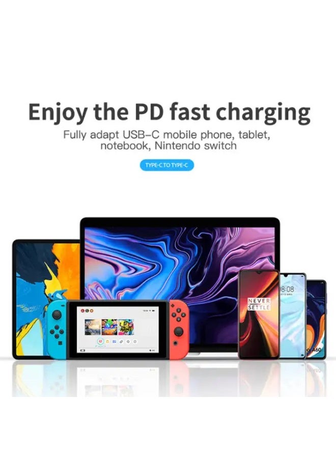 كابل USB C لهاتف iPhone، 2 قطعة، 1 متر، أبيض، شحن سريع 100 وات، كابل بيانات USB Type C إلى Type C لأجهزة IOS/Android - Image 5