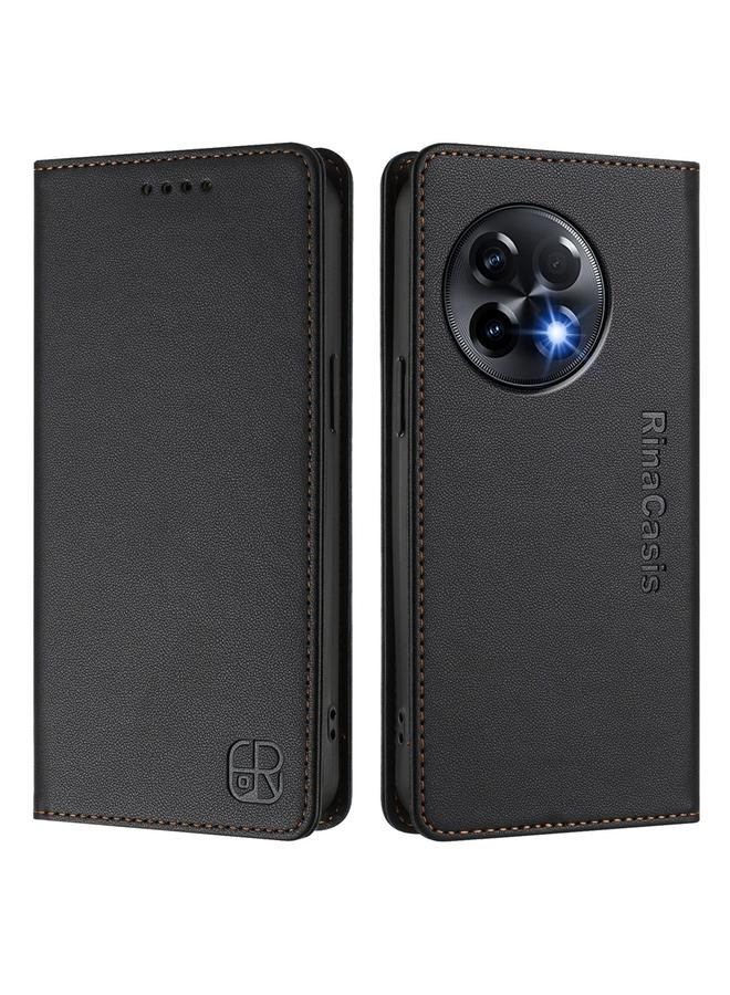 اس-توب جراب لهاتف OnePlus 11R RC01 مصنوع من الجلد ثنائي الطي مع خاصية الشفط المغناطيسي بتقنية RFID - Image 2