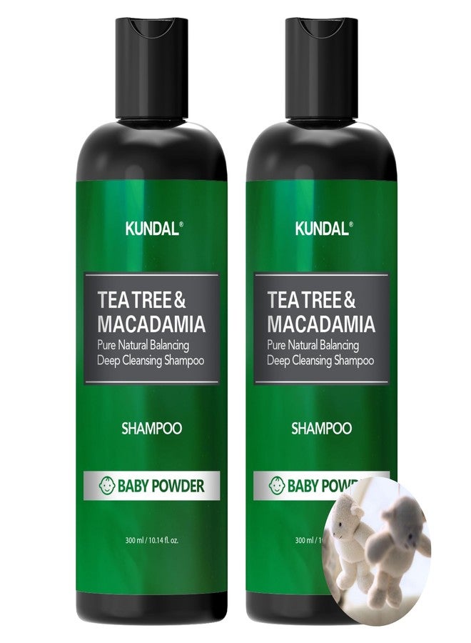 كاندال شامبو كوندال للتنظيف العميق بخلاصة شجرة الشاي والمكاديميا - عناية كورية بالشعر وفروة الرأس، بخلاصة شجرة الشاي، لجميع أنواع الشعر، 10.14 أونصة سائلة لكل عبوة (عبوة من قطعتين) (بودرة أطفال) - Image 1