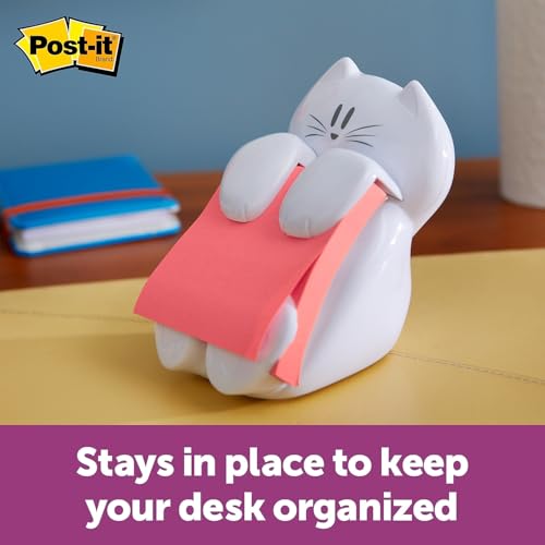 Post It Post-it Pop-up Note Dispenser Cat Design 3x3 in 1 Dispenser/Pack (CAT-330 White) - Image 2