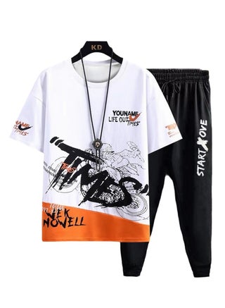 Men's sports trousers two-piece summer casual suit men's thin trendy short-sleeved t-shirt trousers suit - pzsku/Z7769FE069080136D3009Z/45/_/1714890669/8d4f7e5f-0594-4afb-aebf-65ecb84507ff