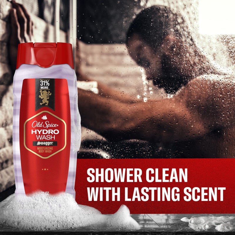 Old Spice Moisturizing Body Wash for Men, Hydro Wash, 2-in-1 Long Lasting Scent & Deep Hydration, 24/7 Shower Fresh, Swagger Scent, 21 oz (Pack of 2) - Image 5