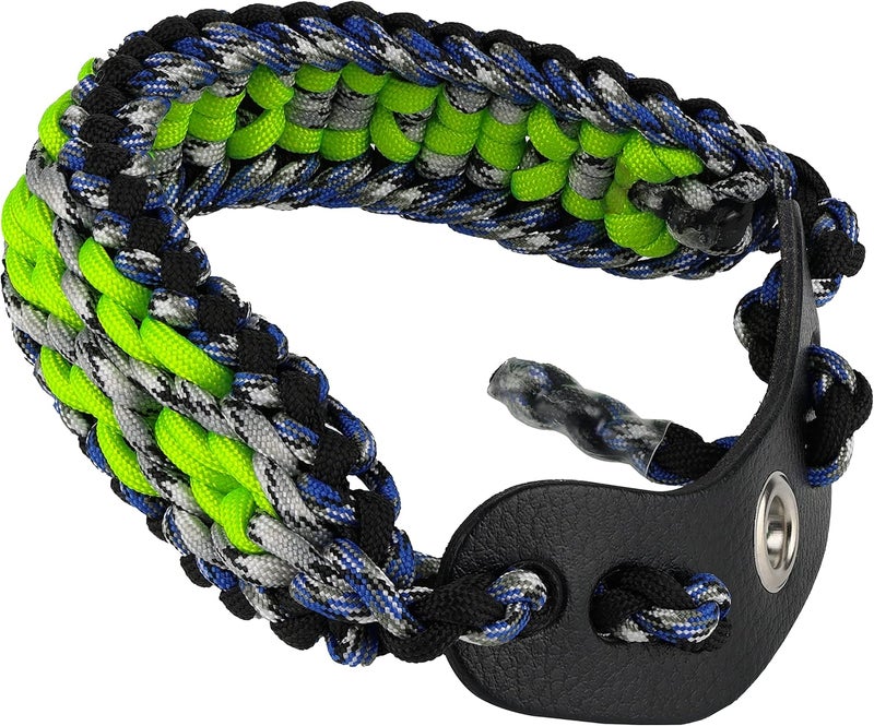 Sunya Archery Bow Wrist Sling, 550 Paracord Strap Comfortable on Hand.100% Full Grain Leather Yoke, Multiple Camo Colors.Fit Compound Bow Stabilizer & Recurve. - Image 1