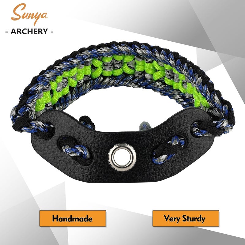 Sunya Archery Bow Wrist Sling, 550 Paracord Strap Comfortable on Hand.100% Full Grain Leather Yoke, Multiple Camo Colors.Fit Compound Bow Stabilizer & Recurve. - Image 5