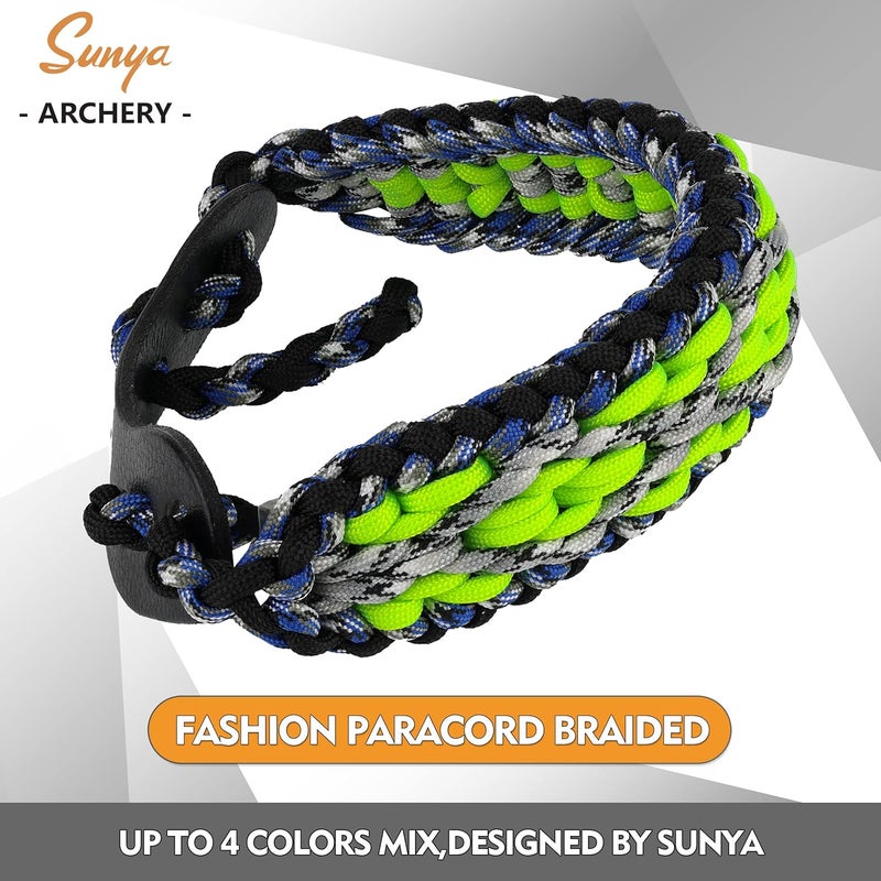 Sunya Archery Bow Wrist Sling, 550 Paracord Strap Comfortable on Hand.100% Full Grain Leather Yoke, Multiple Camo Colors.Fit Compound Bow Stabilizer & Recurve. - Image 3