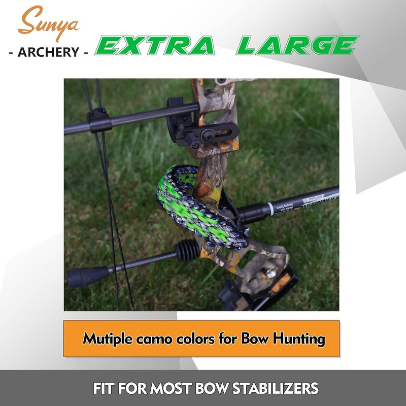 Sunya Archery Bow Wrist Sling, 550 Paracord Strap Comfortable on Hand.100% Full Grain Leather Yoke, Multiple Camo Colors.Fit Compound Bow Stabilizer & Recurve. - Image 2