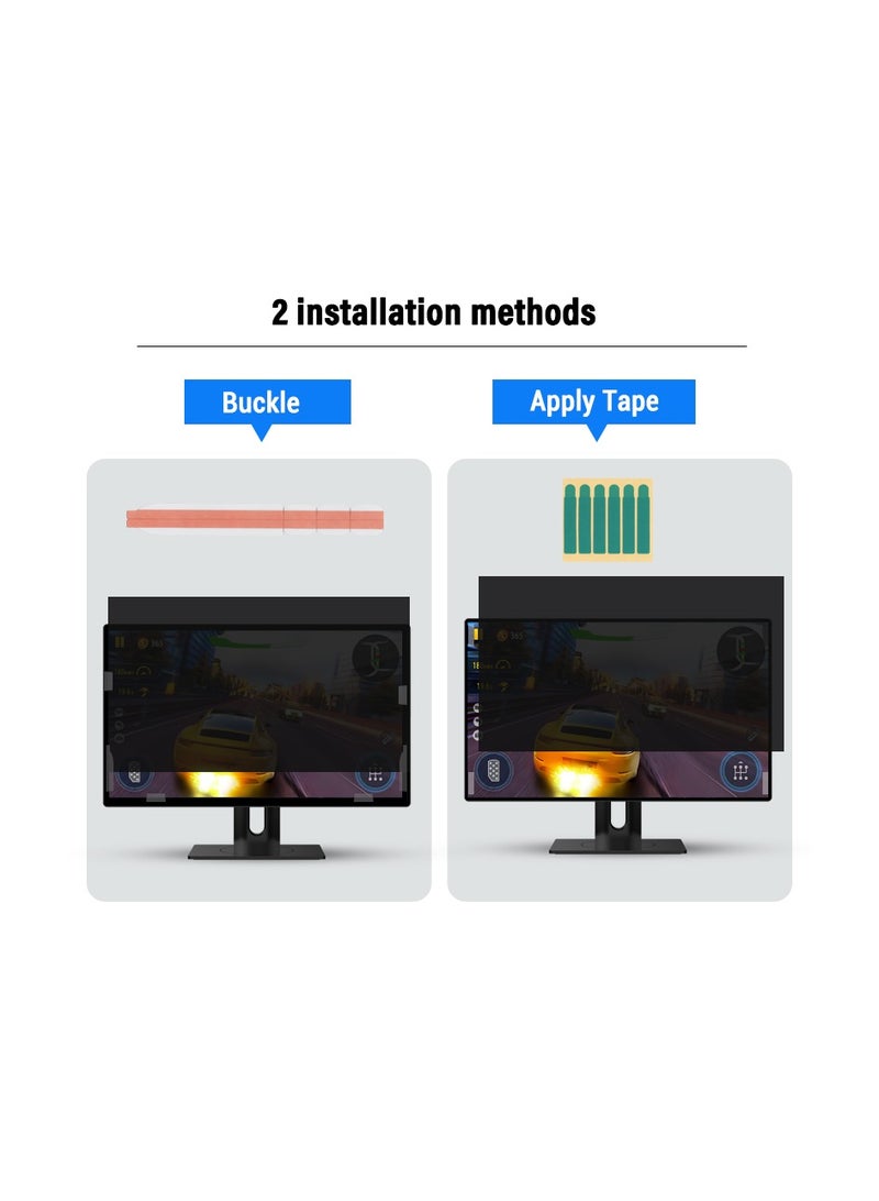 EZYTEK 23.8 Inch Computer Privacy Screen Filter for 16:9 Widescreen Monitor, Removable 23.8 inch Anti Blue Light Glare Privacy Shield, Anti Spy Security Protector  - Image 2
