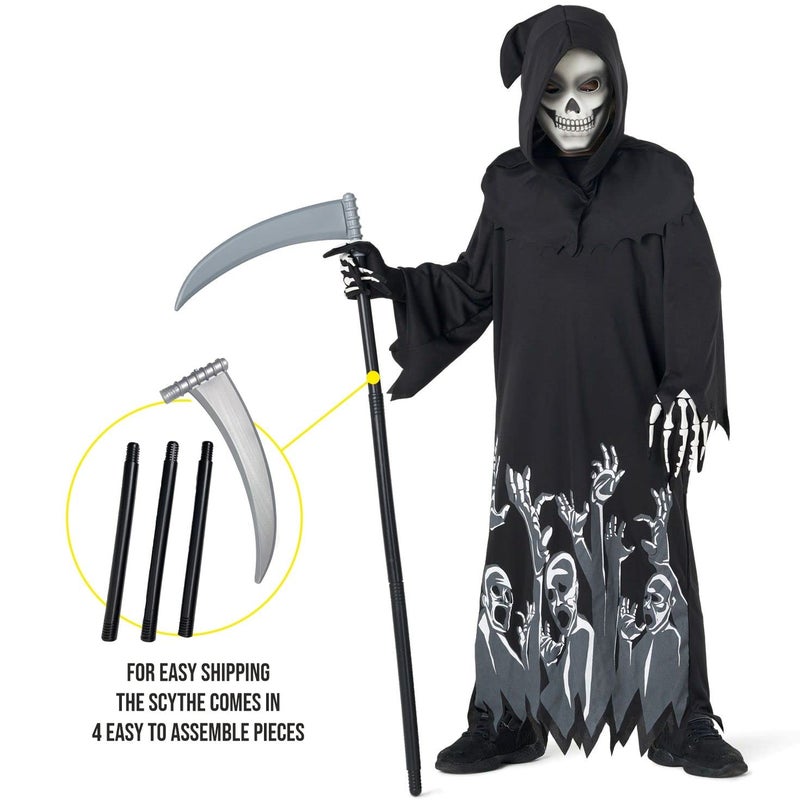Morph  Glow In The Dark Grim Reaper Costume Kids Halloween Costume for Boys Scary Phantom Costume Boys Grim Reaper Costume - Image 5