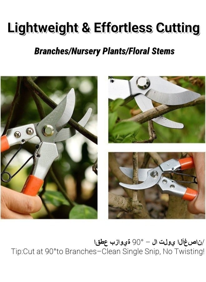 ARUWA Pruners Steel Handle Garden Shear Kit, Plant Pruning Scissors Garden Cutter Flower Shears Hand, Tree Trimmers Secateurs Clipping Shears for Gardening, Ergonomic Gardening Tools, Gardener's Gift - Image 5