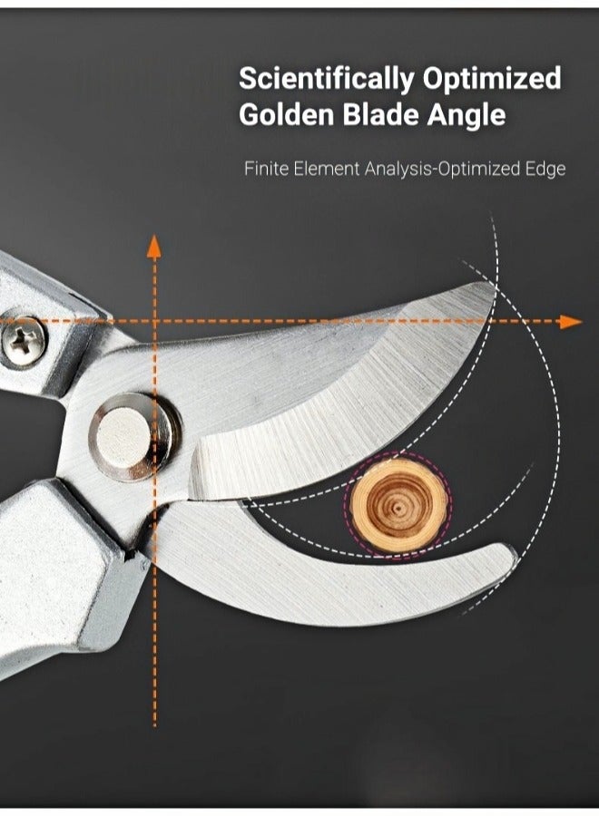 ARUWA Pruners Steel Handle Garden Shear Kit, Plant Pruning Scissors Garden Cutter Flower Shears Hand, Tree Trimmers Secateurs Clipping Shears for Gardening, Ergonomic Gardening Tools, Gardener's Gift - Image 4