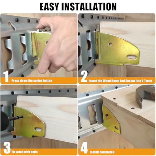 Eapele E-Track Wood Beam End Socket Accessories, Zinc-Coated Steel, Fit with 2x4 2x6, Add Removable Load Lock Bars to E-Track Cargo Area (10pcs) - Image 4