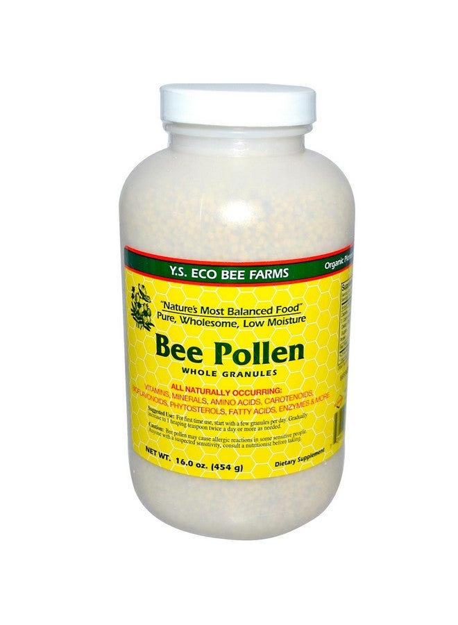 YS BEE FARMS حبوب لقاح النحل - حبيبات كاملة منخفضة الرطوبة YS Eco Bee Farms 16 أونصة - Image 1
