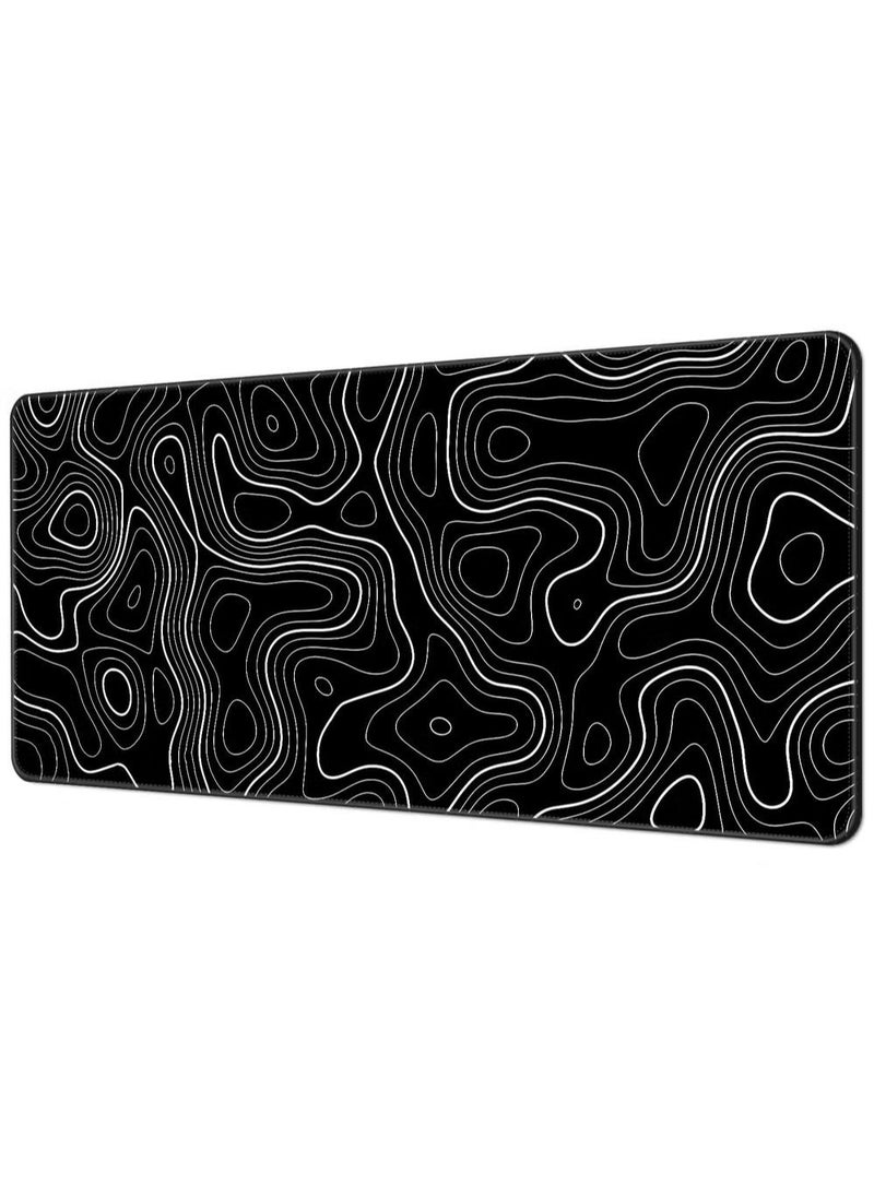 LESHP - Large Mouse Pad Extended Gaming Non-Slip Rubber Base Office Desk Keyboard Mouse Pads (800 * 300 * 3mm）Black - Image 1
