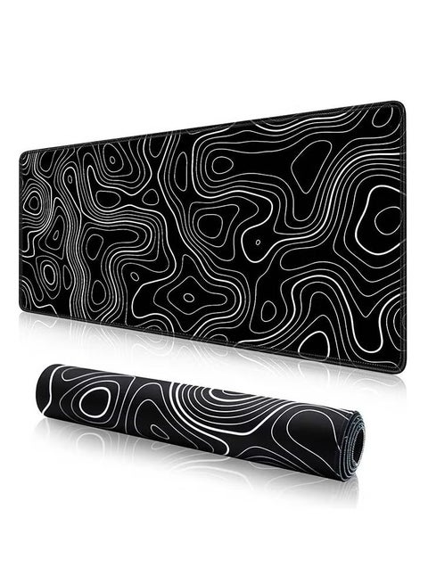 Large Mouse Pad Extended Gaming Non-Slip Rubber Base Office Desk Keyboard Mouse Pads (800 * 300 * 3mm）Black