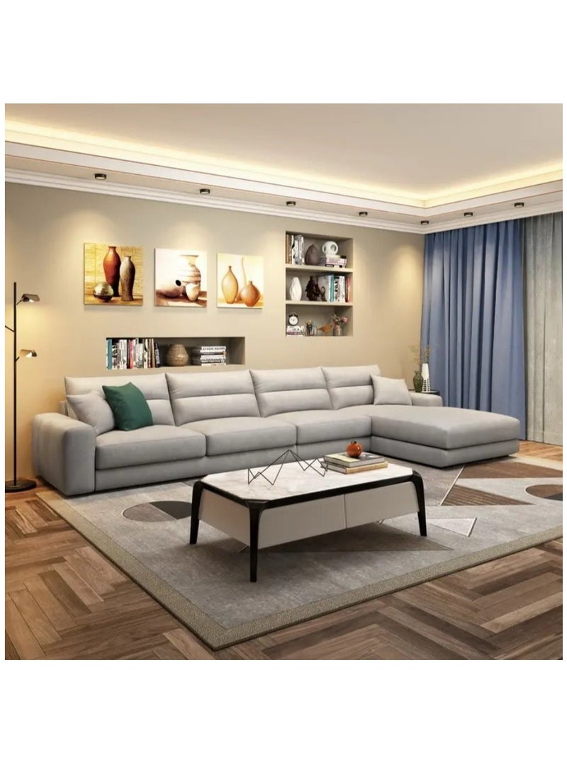 Ripple FURNITURE Best Seller Waterproof High Tech Fabric L Shaped Sofa Set Sectional Sofa For Simple Living Room Luxury Corner Sofa Set Furniture 4 Seater Grey 370X98X92  - Image 3