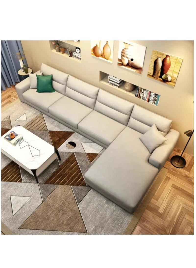 Ripple FURNITURE Best Seller Waterproof High Tech Fabric L Shaped Sofa Set Sectional Sofa For Simple Living Room Luxury Corner Sofa Set Furniture 4 Seater Grey 370X98X92  - Image 2