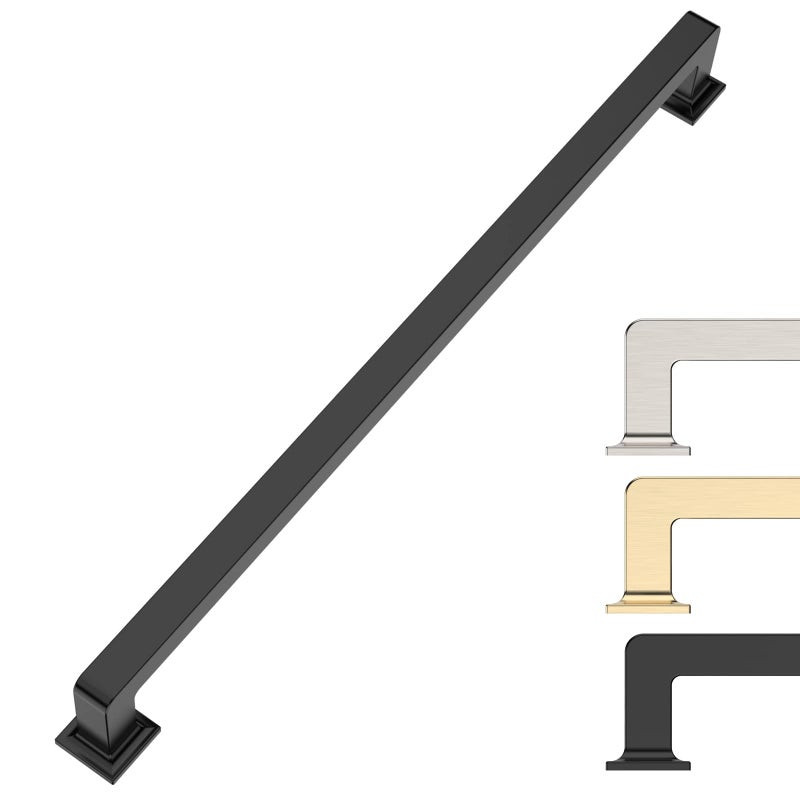 9BUILD 6 Pack 10 Inch Matte Black Cabinet Pulls Kitchen Dresser Handles