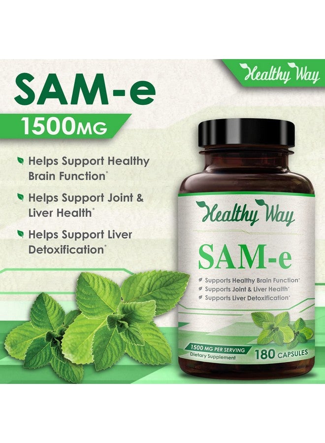 HealthyWayRx مكمل HealthyWayRx 1500 ملغ SAM-e - كبسولات S-Adenosyl-L-Methionine عالية القوة 1500 ملغ لكل حصة لدعم المفاصل والدماغ والكبد والمزاج - مكمل Same عالي الامتصاص غير معدّل وراثيًا (60 حصة) - Image 4