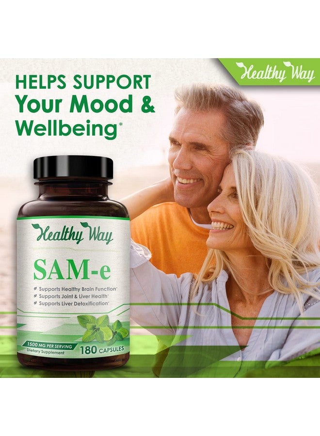 HealthyWayRx مكمل HealthyWayRx 1500 ملغ SAM-e - كبسولات S-Adenosyl-L-Methionine عالية القوة 1500 ملغ لكل حصة لدعم المفاصل والدماغ والكبد والمزاج - مكمل Same عالي الامتصاص غير معدّل وراثيًا (60 حصة) - Image 5