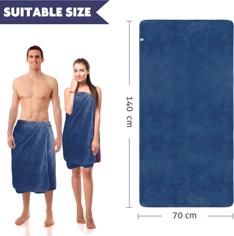 MAXOSHINE Microfiber Towels for Bath Large Size-Super Soft Coral Fleece Bathing Towel Hook Quick Dry Super Absorbent-Bath Towel for Men and Women-70x140 cm, 350 GSM, Pack of 3 - Image 2