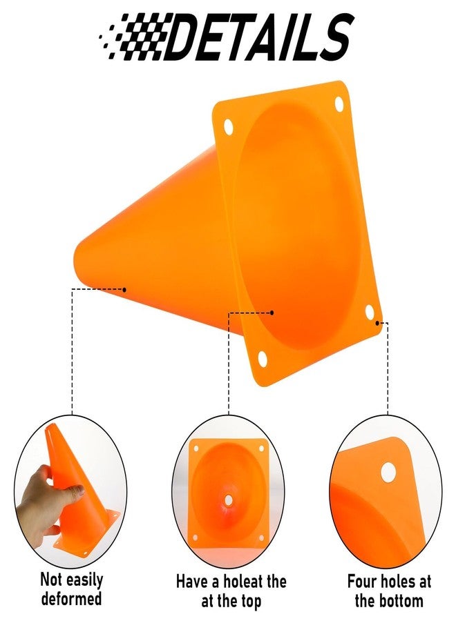 Oitnlaughter 42 PCS Traffic Cones and Racing Car Balloons Set 6 Racing Party Orange Traffic Cones With Hole on Top & 36 Red Black White Balloons for Race Car Birthday Shower Table Centerpiece Decorations - Image 3