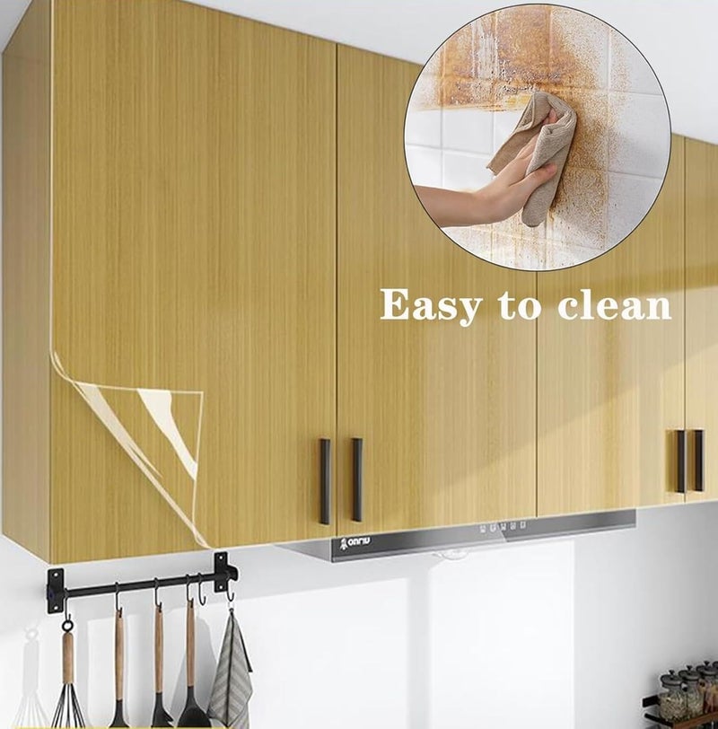 Sun Bird Oil Proof Kitchen Waterproof Wall Stickers Temperature Resistance Clear Wall Protector Transparent Tile Sticker, Kitchen Backsplash,Self Adhesive (12' X 78" Inch) - Image 3