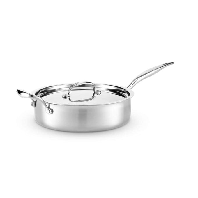 4 QUART SAUT PAN WITH LID TITANIUM STRENGTHENED 316TI STAINLESS STEEL WITH 5PLY CONSTRUCTION INDUCTIONREADY AND FULLY CLAD MADE IN USA