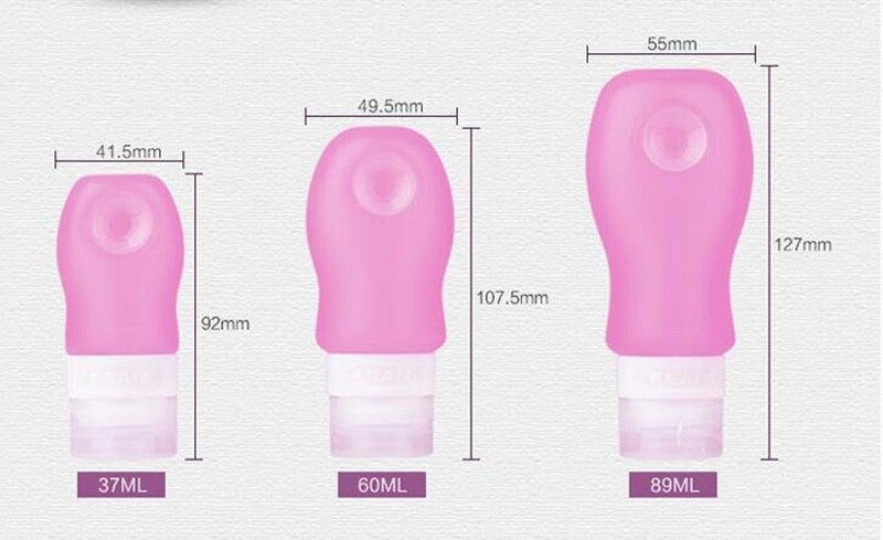 FNSHIP 4 Pack Sucker type Portable Food Grade Squeeze Silicone Liquid Travel Bottles TSA Approved For Shampoo, Conditioner, Lotion, Toiletries, Food condiment(1OZ,White+Blue+Green+Pink) - Image 4