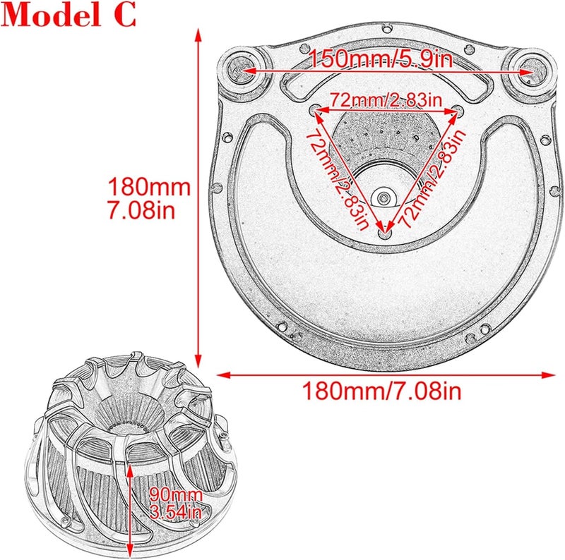 DEMULAX Motorcycle CNC Air Filter Cleaner - Image 3
