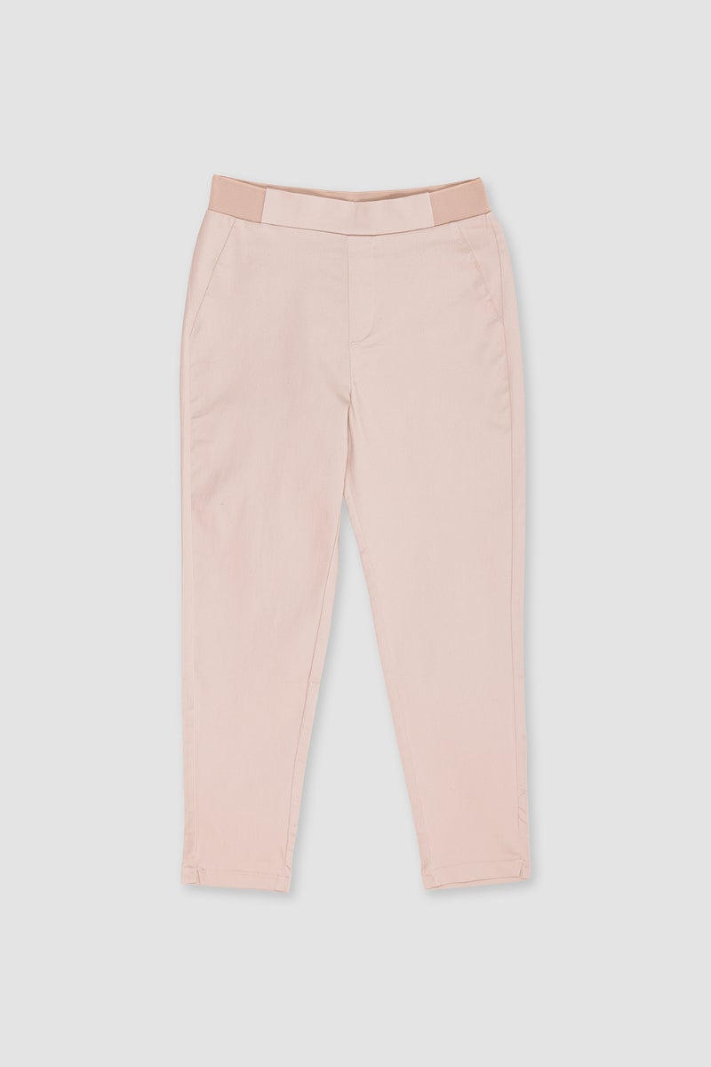 DeFacto Beige Woman Cigarette Fit Regular Hem Satin Trousers Casual - Image 1