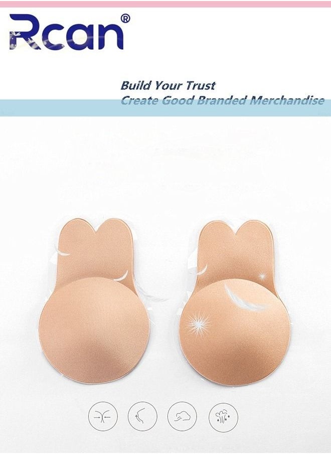 Rcan - Lingerie for Women's Strapless Invisible Adhesive Bra Lift Push Up Rabbit Ears Bra Seamless Edge Adjustable Underwear Reusable Backless Slip Dress Wedding Dress - Image 1