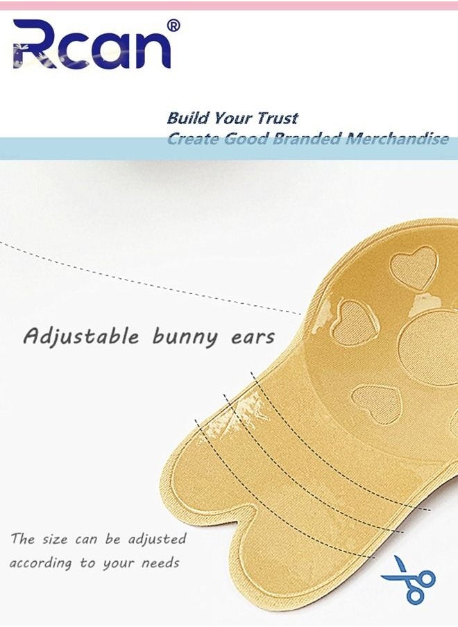 Rcan - Lingerie for Women's Strapless Invisible Adhesive Bra Lift Push Up Rabbit Ears Bra Seamless Edge Adjustable Underwear Reusable Backless Slip Dress Wedding Dress - Image 1