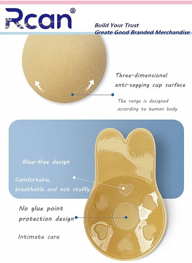 Rcan - Lingerie for Women's Strapless Invisible Adhesive Bra Lift Push Up Rabbit Ears Bra Seamless Edge Adjustable Underwear Reusable Backless Slip Dress Wedding Dress - Image 1