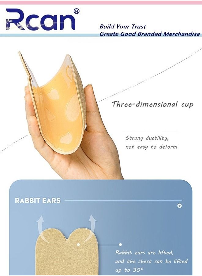 Rcan - Lingerie for Women's Strapless Invisible Adhesive Bra Lift Push Up Rabbit Ears Bra Seamless Edge Adjustable Underwear Reusable Backless Slip Dress Wedding Dress - Image 1