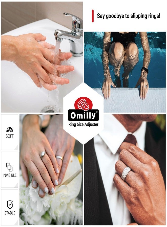 Omilly Ring Sizer Adjuster for Loose Rings - 62 Piece Set with 3 Styles (Ring Spacers, Spiral, Sticker), Fits Ring Widths 1-10mm, Invisible Design for Women & Men - Image 2