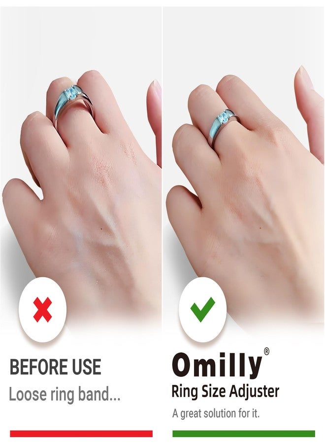 Omilly Ring Sizer Adjuster for Loose Rings - 62 Piece Set with 3 Styles (Ring Spacers, Spiral, Sticker), Fits Ring Widths 1-10mm, Invisible Design for Women & Men - Image 4
