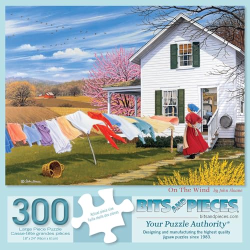 Bits and Pieces 300 Piece Puzzles for Adults 300 Large Pieces 18 x 24 Jigsaw Puzzles Rustic Farmhouse Americana Random Die Cut No 2 Pieces Alike On The Wind - Image 5