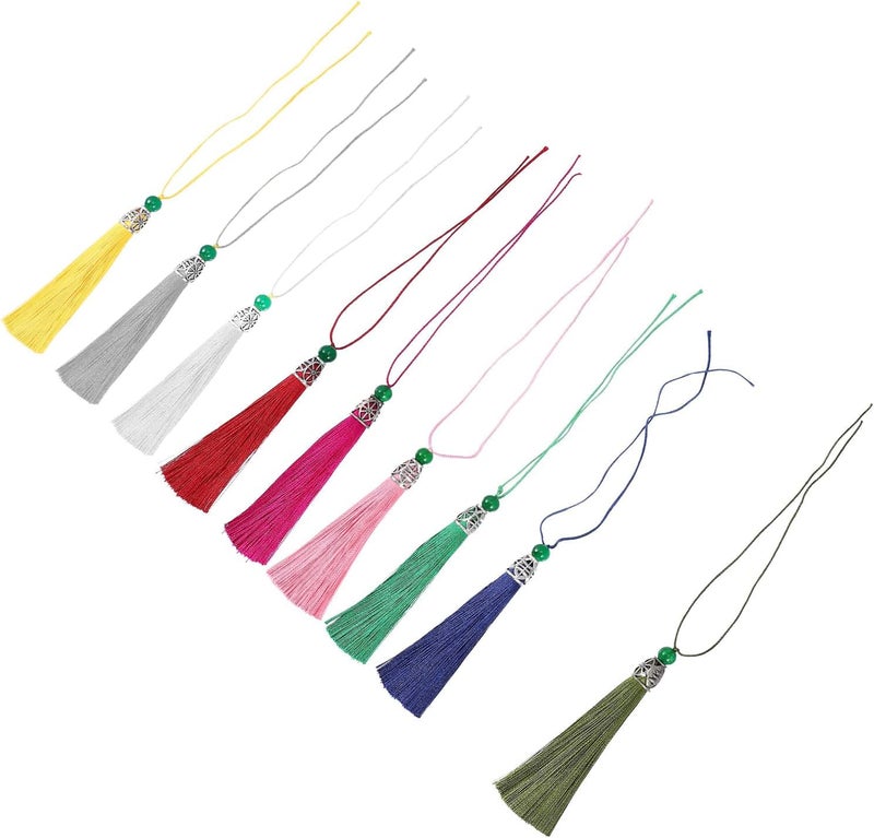 20pcs DIY Tassel Accessories for Crafts and Keychains, Soft Silky Curtain and Jewelry Hanging Ornaments for Handmade Decoration and Phone Charms Random Color - Image 1